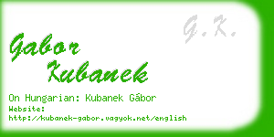 gabor kubanek business card